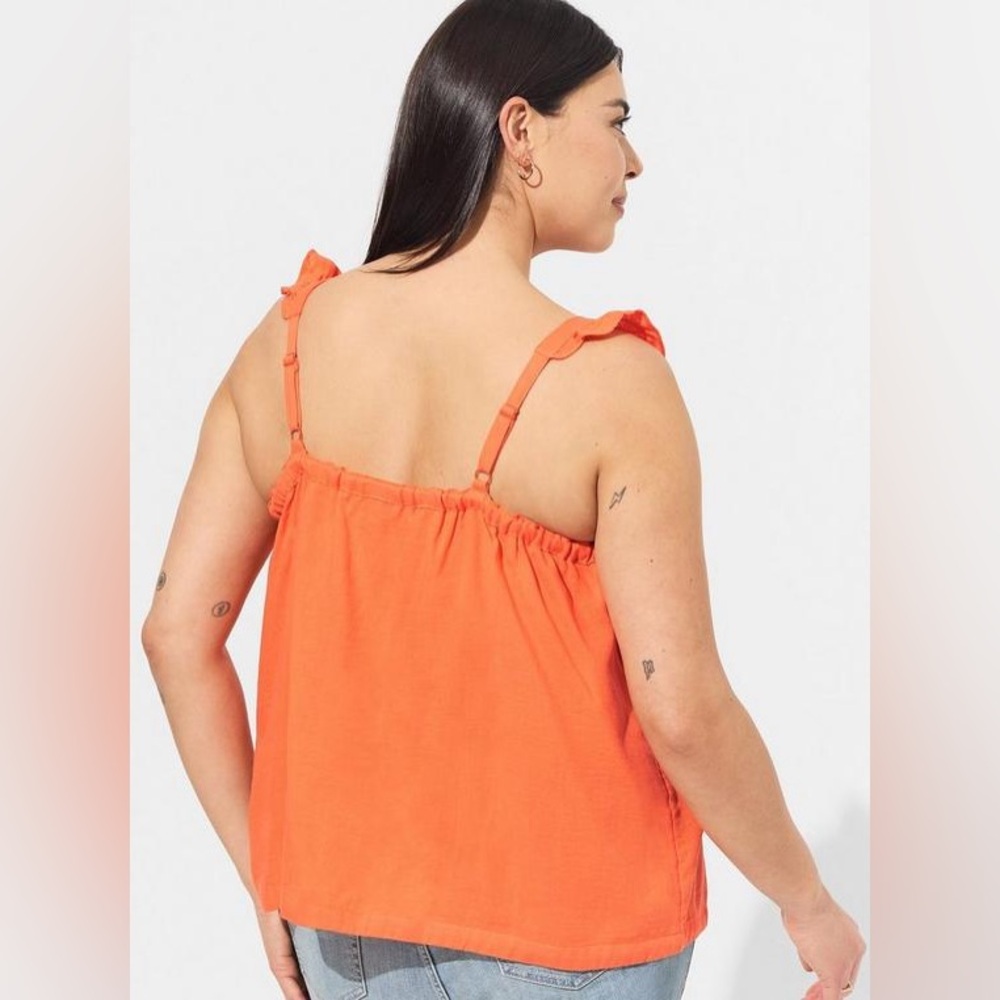 NWT Torrid Duo-fold Ruffle Button Front Tank 4X - Picture 3 of 6